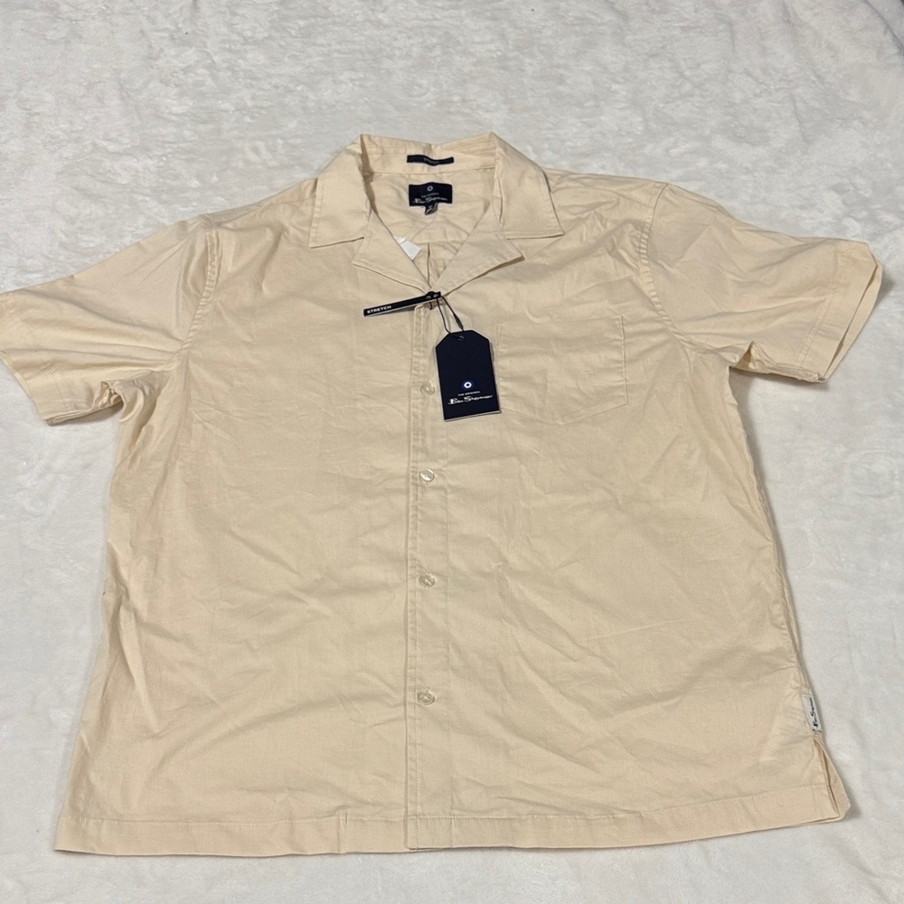 Ben Sherman Cream Short Sleeve Button Down Shirt